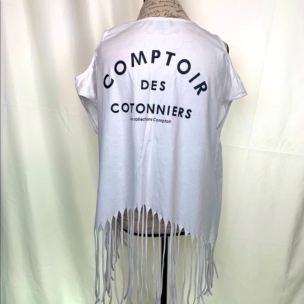 Othermix White Fringe Top Size L